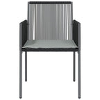 vidaXL Gartenstühle mit Kissen 4 Stk. Schwarz 54x60,5x83,5 cm