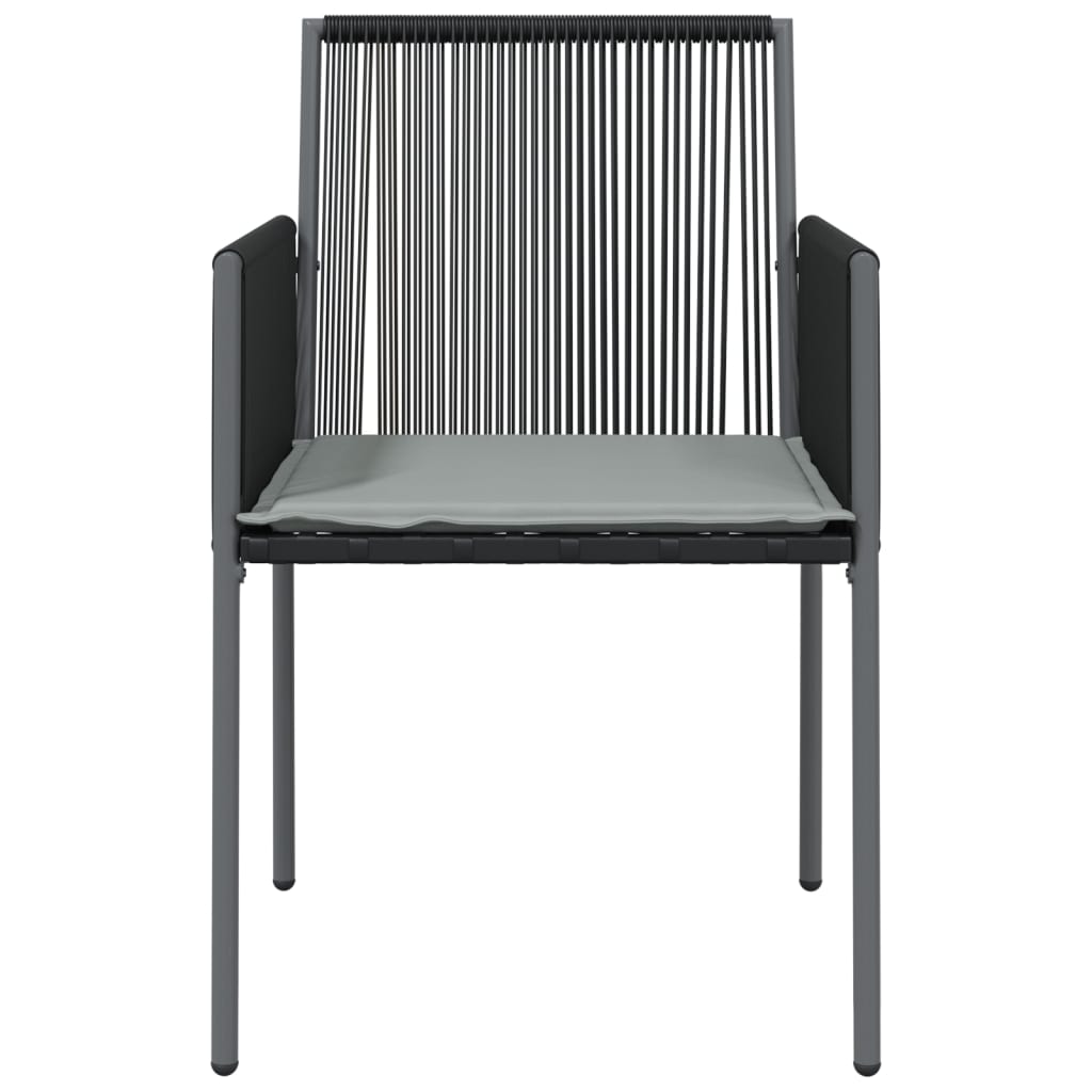 vidaXL Gartenstühle mit Kissen 4 Stk. Schwarz 54x60,5x83,5 cm