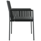vidaXL Gartenstühle mit Kissen 4 Stk. Schwarz 54x60,5x83,5 cm