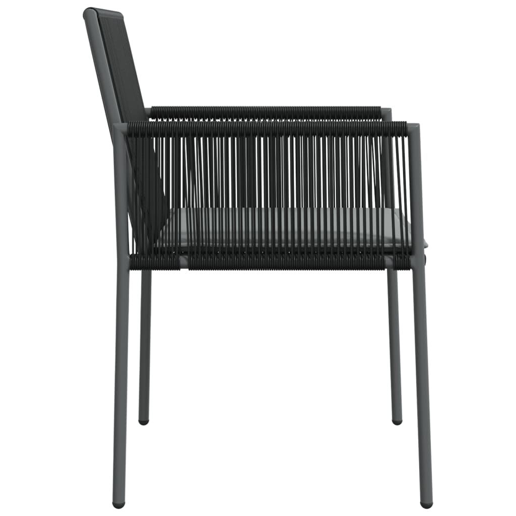 vidaXL Gartenstühle mit Kissen 4 Stk. Schwarz 54x60,5x83,5 cm