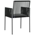 vidaXL Gartenstühle mit Kissen 4 Stk. Schwarz 54x60,5x83,5 cm