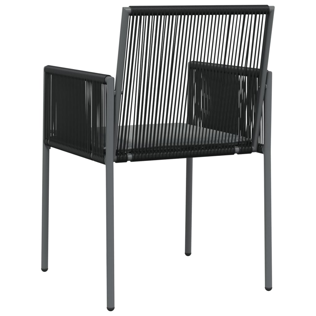vidaXL Gartenstühle mit Kissen 4 Stk. Schwarz 54x60,5x83,5 cm