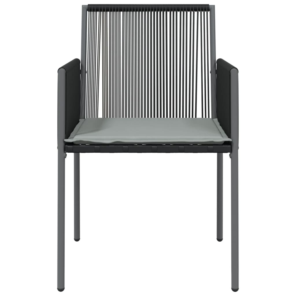 vidaXL Gartenstühle mit Kissen 6 Stk. Schwarz 54x60,5x83,5 cm