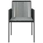 vidaXL Gartenstühle mit Kissen 6 Stk. Schwarz 54x60,5x83,5 cm
