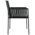 vidaXL Gartenstühle mit Kissen 6 Stk. Schwarz 54x60,5x83,5 cm