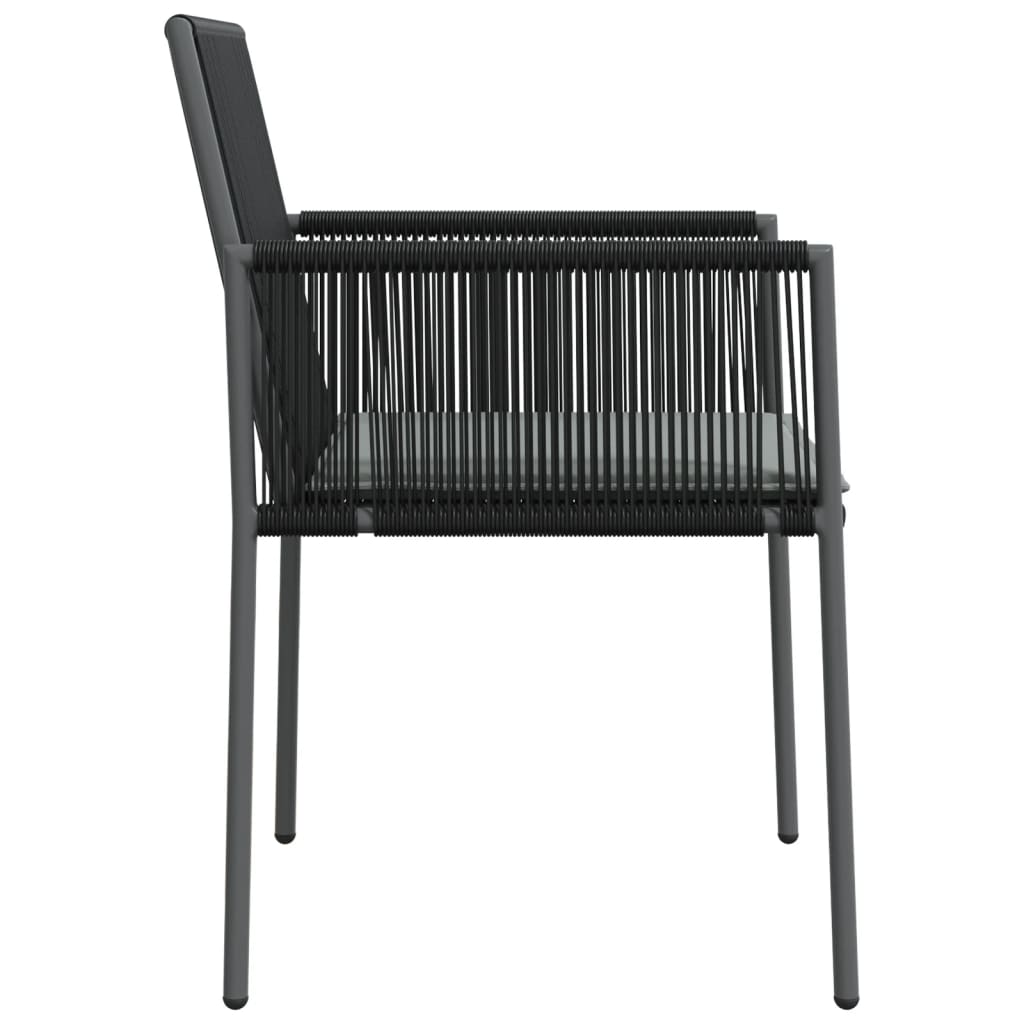 vidaXL Gartenstühle mit Kissen 6 Stk. Schwarz 54x60,5x83,5 cm