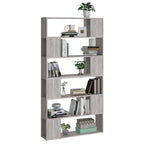 vidaXL Bücherregal/Raumteiler Grau Sonoma 100x24x188 cm