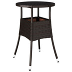 vidaXL 5-tlg. Garten-Bistro-Set mit Kissen Braun Poly Rattan