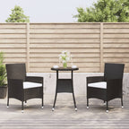 vidaXL 3-tlg. Garten-Bistro-Set mit Kissen Braun Poly Rattan