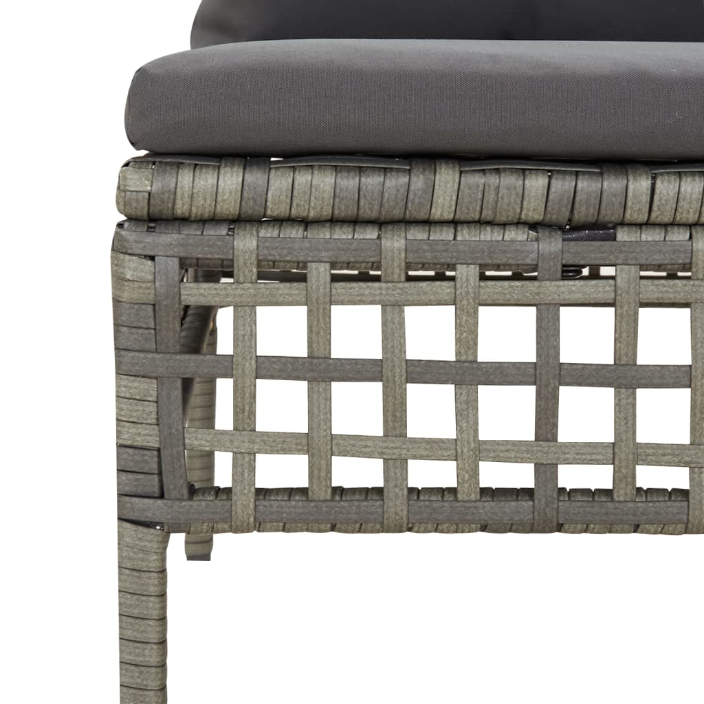 vidaXL 13-tlg. Garten-Lounge-Set mit Kissen Grau Poly Rattan