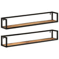 vidaXL Wandregale 2 Stk. 110x17x17 cm Massivholz Mango und Eisen