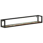 vidaXL Wandregale 2 Stk. 110x17x17 cm Altholz Massiv und Eisen