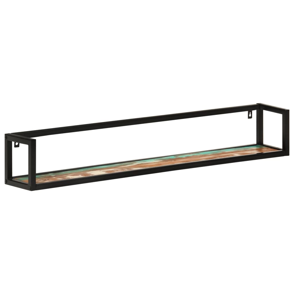 vidaXL Wandregale 2 Stk. 110x17x17 cm Altholz Massiv und Eisen