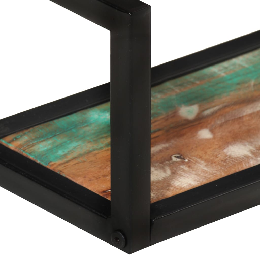 vidaXL Wandregale 2 Stk. 110x17x17 cm Altholz Massiv und Eisen
