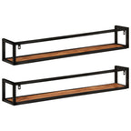 vidaXL Wandregale 2 Stk. 110x17x17 cm Massivholz Akazie und Eisen