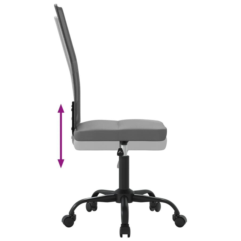vidaXL Bürostuhl Höhenverstellbar Grau Netzstoff