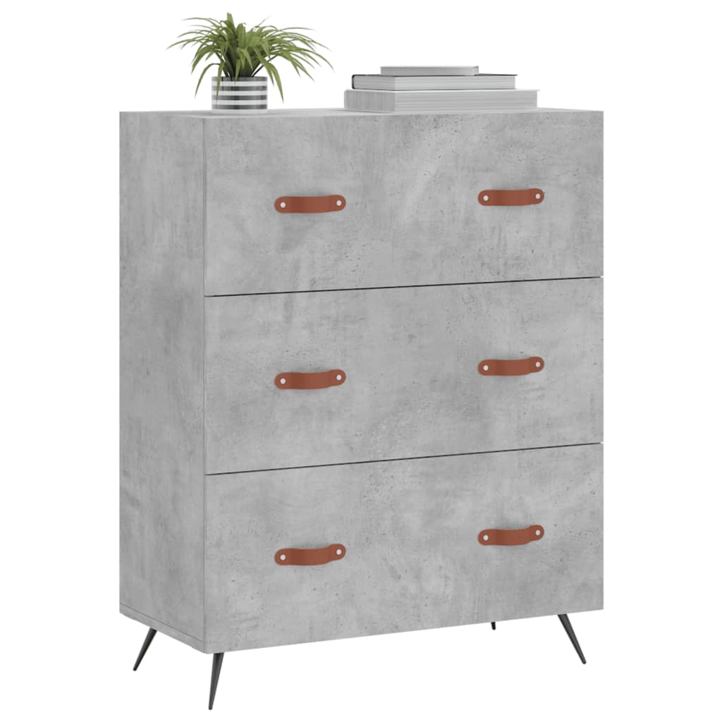 vidaXL Kommode Betongrau 69,5x34x90 cm Holzwerkstoff