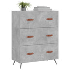 vidaXL Kommode Betongrau 69,5x34x90 cm Holzwerkstoff