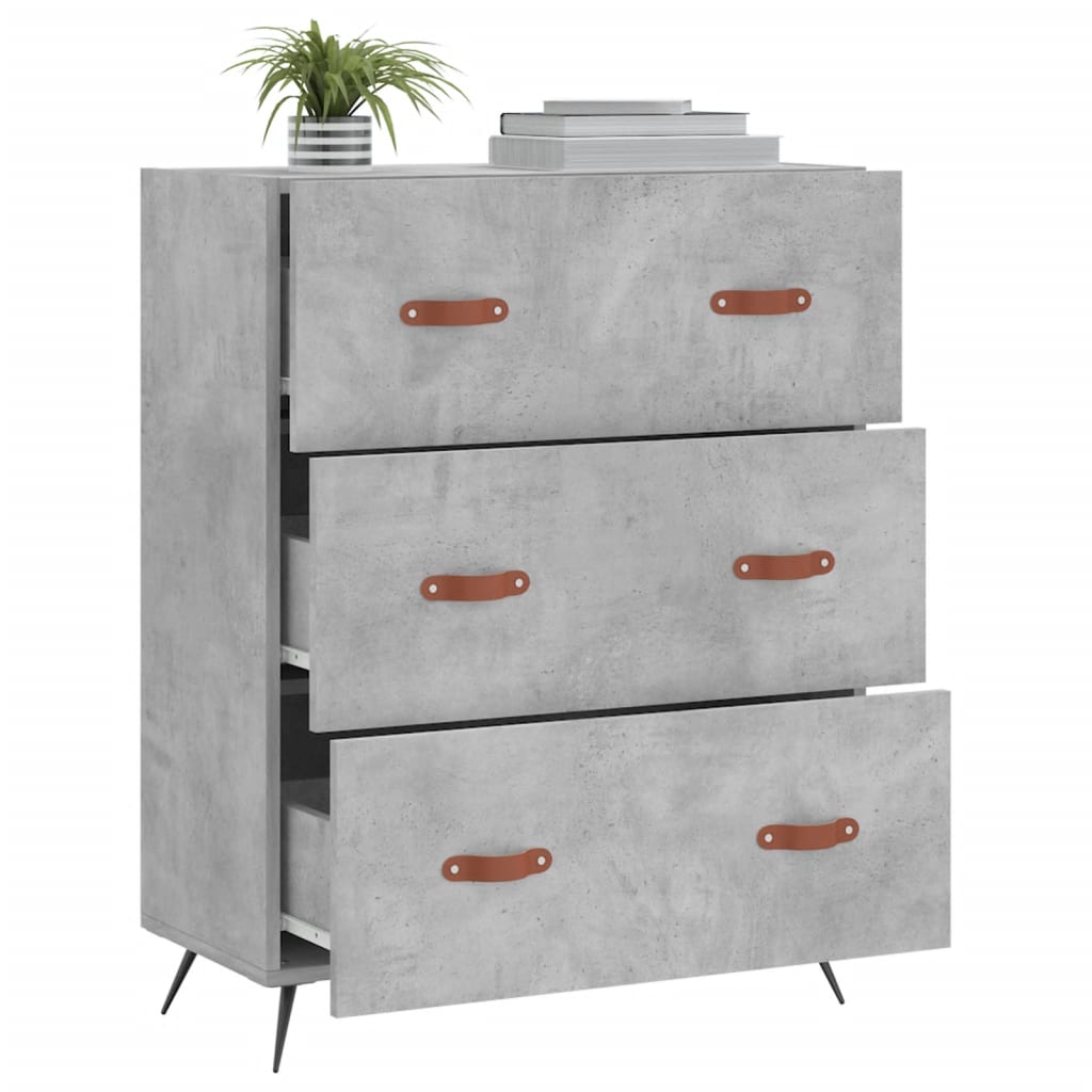 vidaXL Kommode Betongrau 69,5x34x90 cm Holzwerkstoff