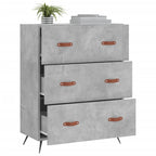 vidaXL Kommode Betongrau 69,5x34x90 cm Holzwerkstoff