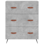 vidaXL Kommode Betongrau 69,5x34x90 cm Holzwerkstoff