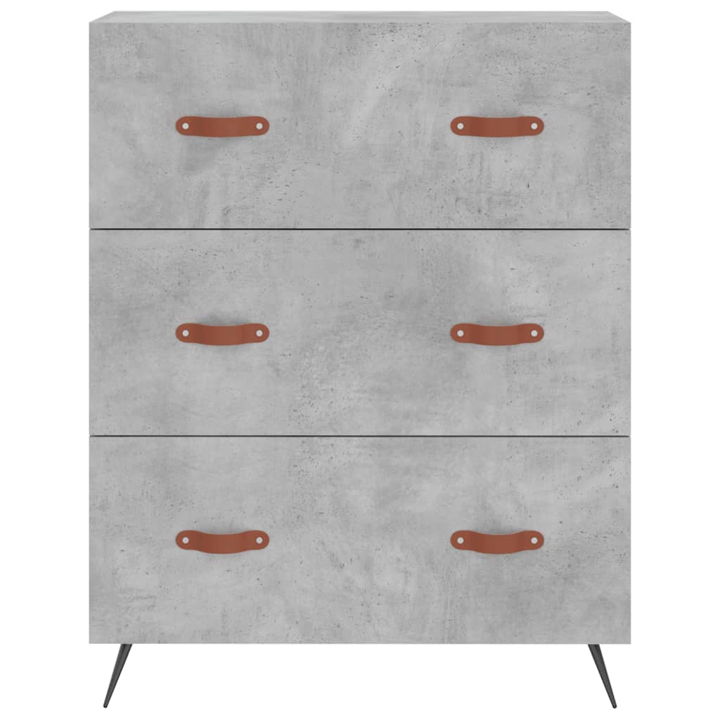vidaXL Kommode Betongrau 69,5x34x90 cm Holzwerkstoff