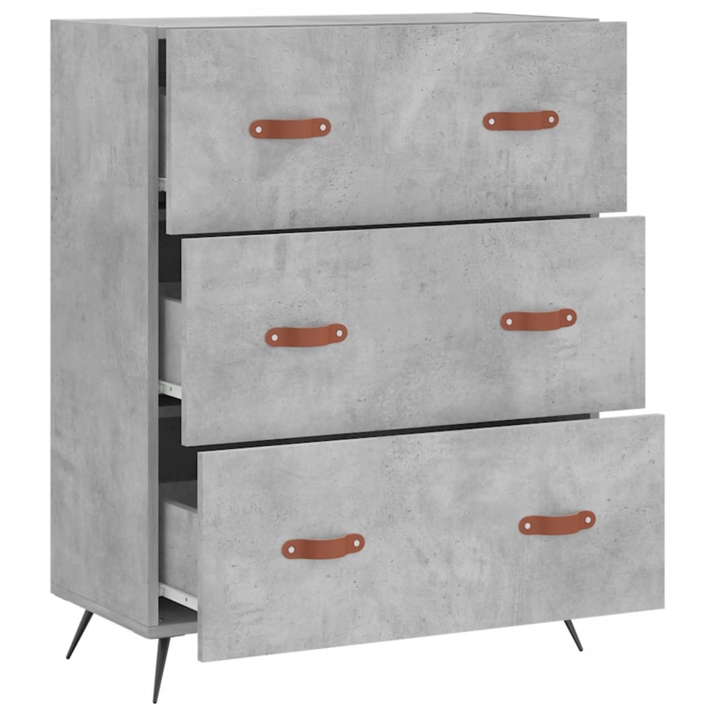 vidaXL Kommode Betongrau 69,5x34x90 cm Holzwerkstoff