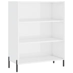 vidaXL Regalschrank Hochglanz-Weiß 69,5x32,5x90 cm Holzwerkstoff