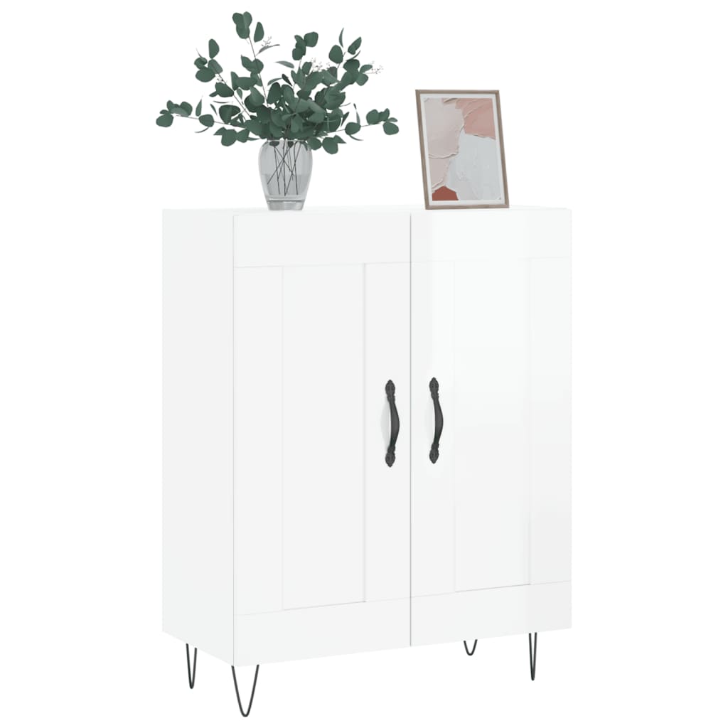 vidaXL Sideboard Hochglanz-Weiß 69,5x34x90 cm Holzwerkstoff