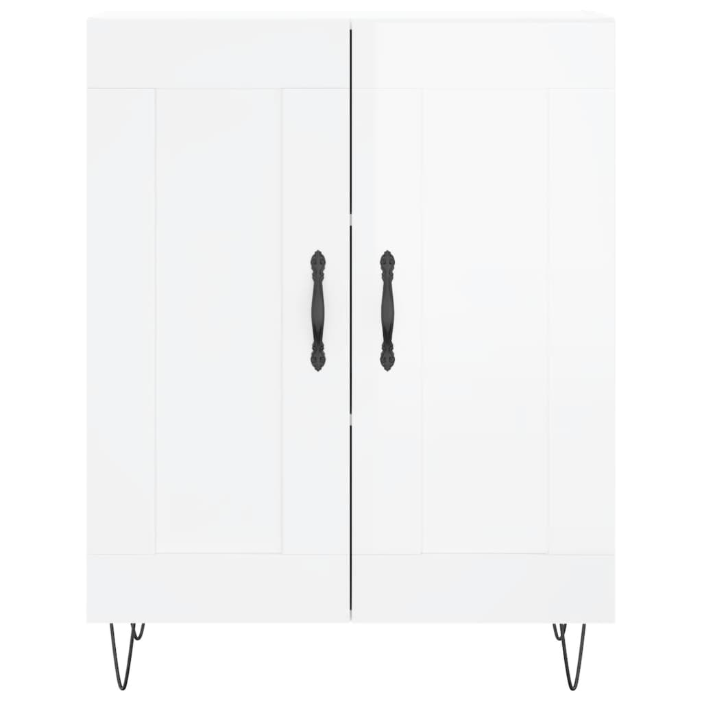 vidaXL Sideboard Hochglanz-Weiß 69,5x34x90 cm Holzwerkstoff