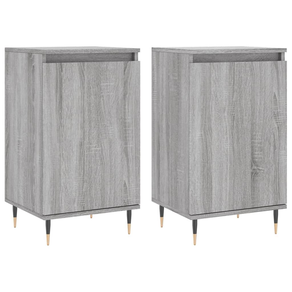 vidaXL Sideboards 2 Stk. Grau Sonoma 40x35x70 cm Holzwerkstoff
