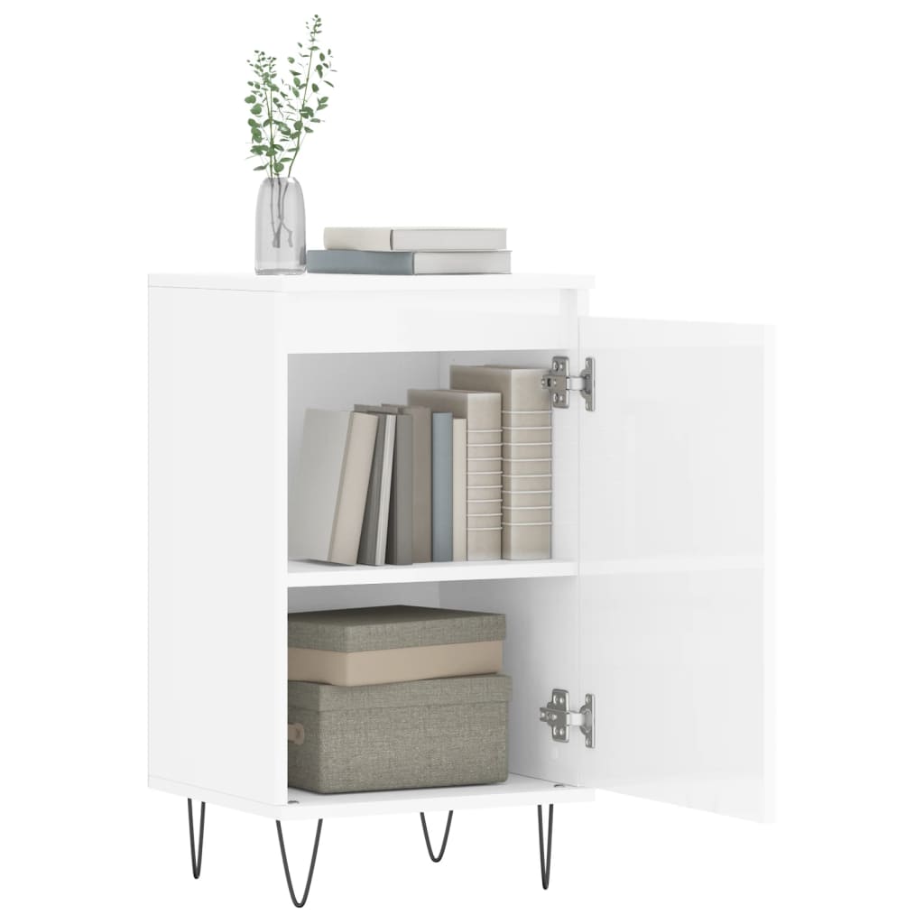vidaXL Sideboards 2 Stk. Hochglanz-Weiß 40x35x70 cm Holzwerkstoff