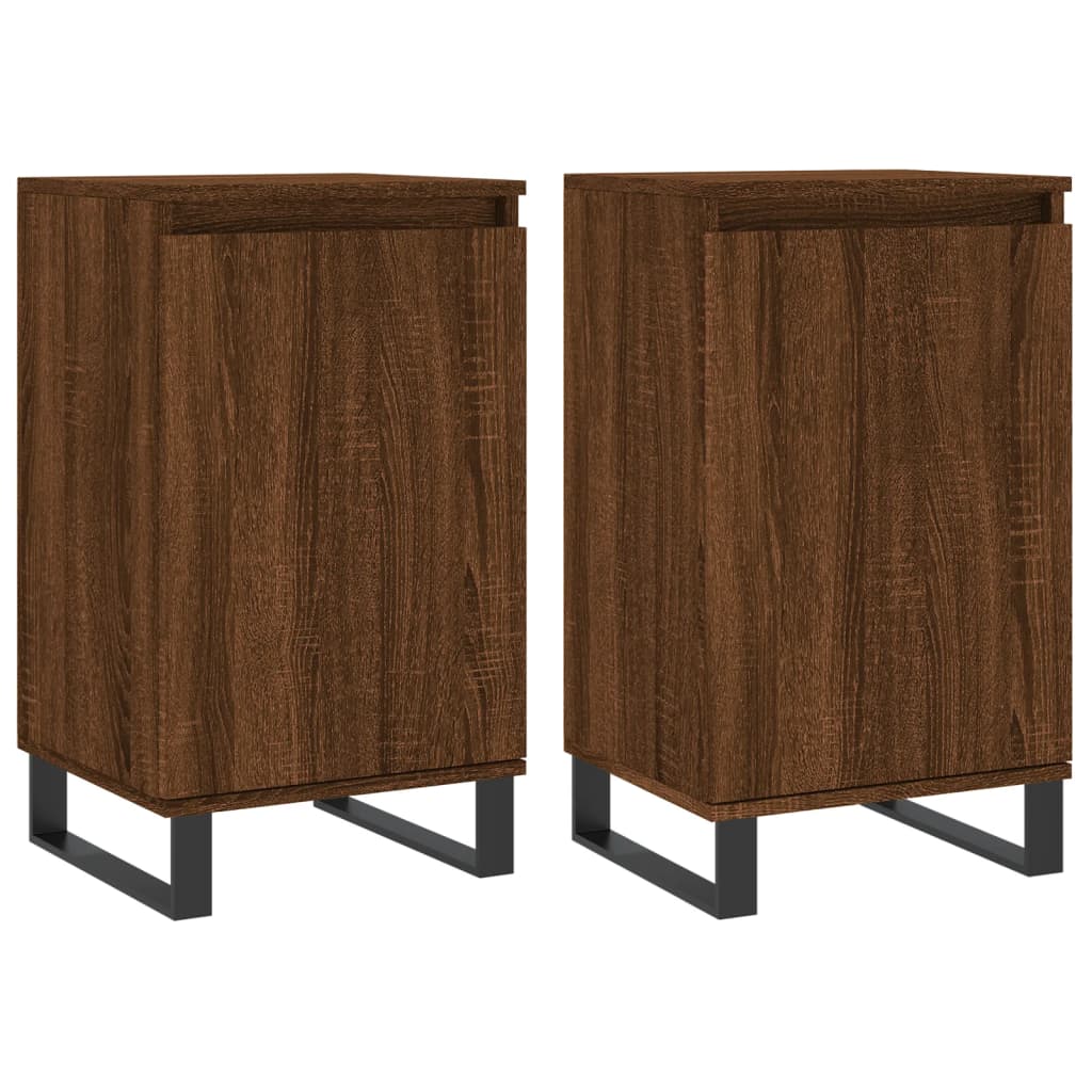 vidaXL Sideboards 2 Stk. Braun Eichen-Optik 40x35x70 cm Holzwerkstoff
