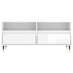 vidaXL TV-Schrank Hochglanz-Weiß 100x34,5x44,5 cm Holzwerkstoff