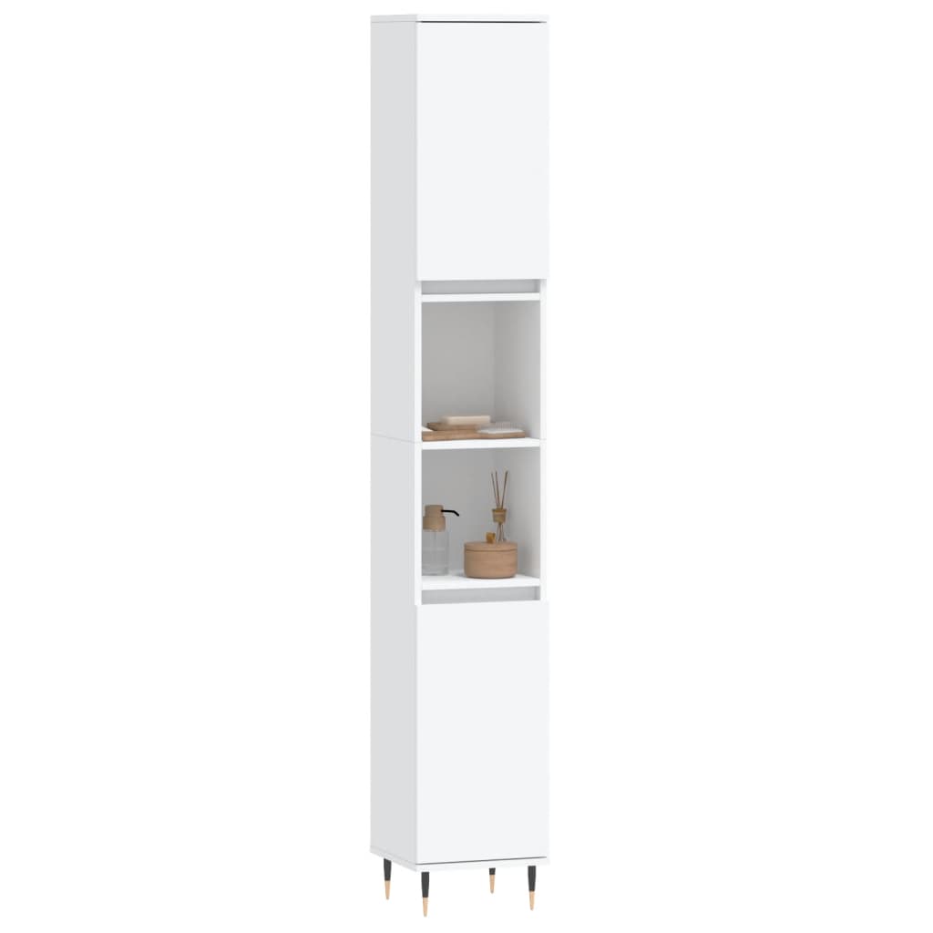 vidaXL Badschrank Weiß 30x30x190 cm Holzwerkstoff