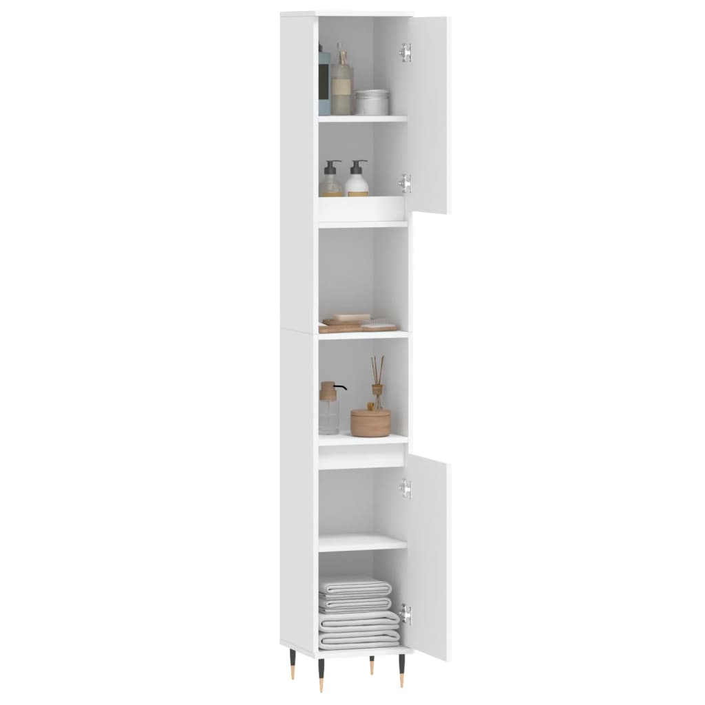 vidaXL Badschrank Weiß 30x30x190 cm Holzwerkstoff