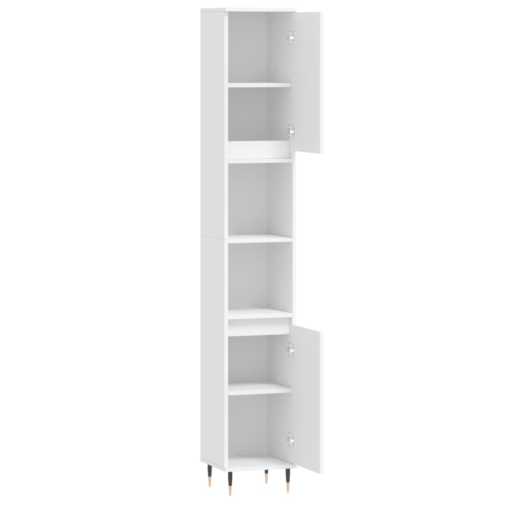 vidaXL Badschrank Weiß 30x30x190 cm Holzwerkstoff