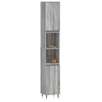 vidaXL Badschrank Grau Sonoma 30x30x190 cm Holzwerkstoff