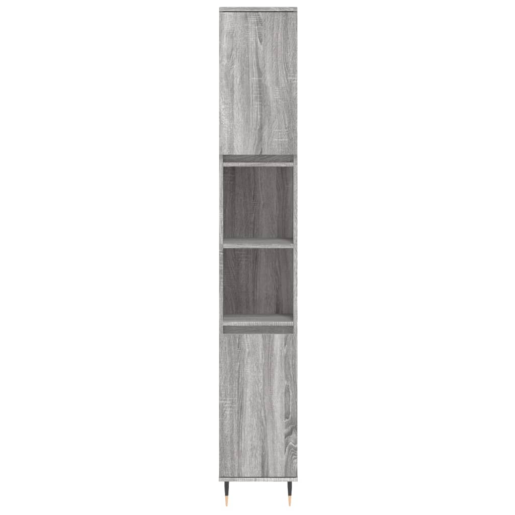 vidaXL Badschrank Grau Sonoma 30x30x190 cm Holzwerkstoff