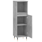 vidaXL Badschrank Betongrau 30x30x100 cm Holzwerkstoff