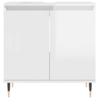 vidaXL Badschrank Hochglanz-Weiß 58x33x60 cm Holzwerkstoff