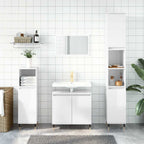 vidaXL Badschrank Hochglanz-Weiß 58x33x60 cm Holzwerkstoff