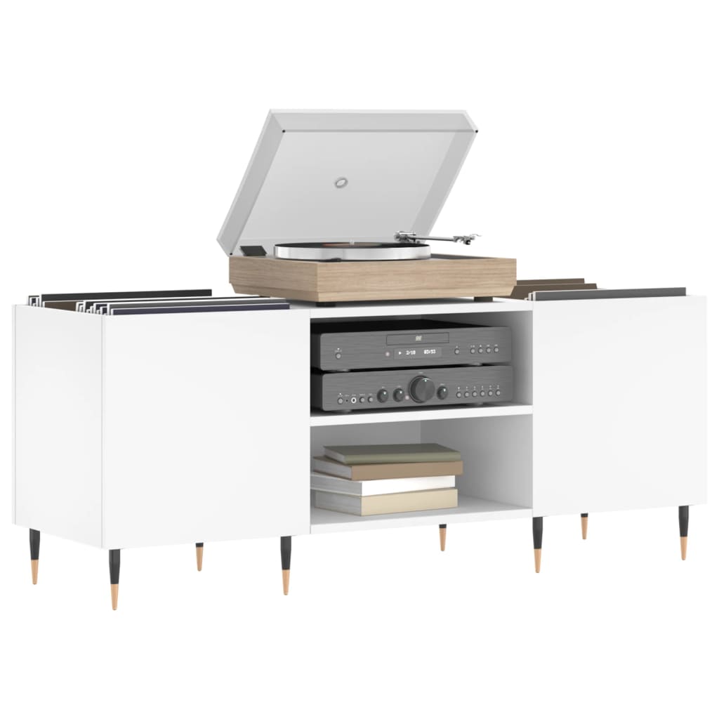 vidaXL Plattenschrank Weiß 121x38x48 cm Holzwerkstoff