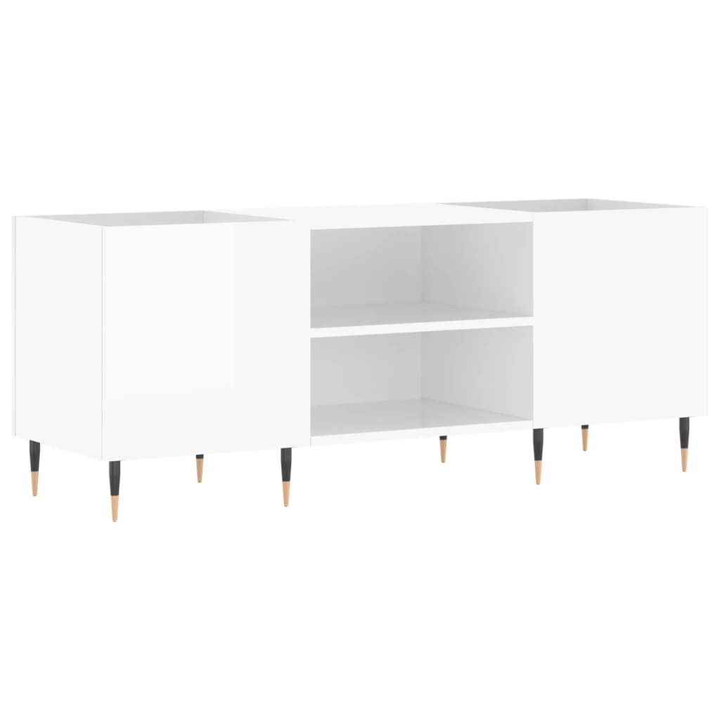 vidaXL Plattenschrank Hochglanz-Weiß 121x38x48 cm Holzwerkstoff