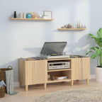 vidaXL Schallplattenschrank Sonoma-Eiche 121 x 38 x 48 cm Holzwerkstoff