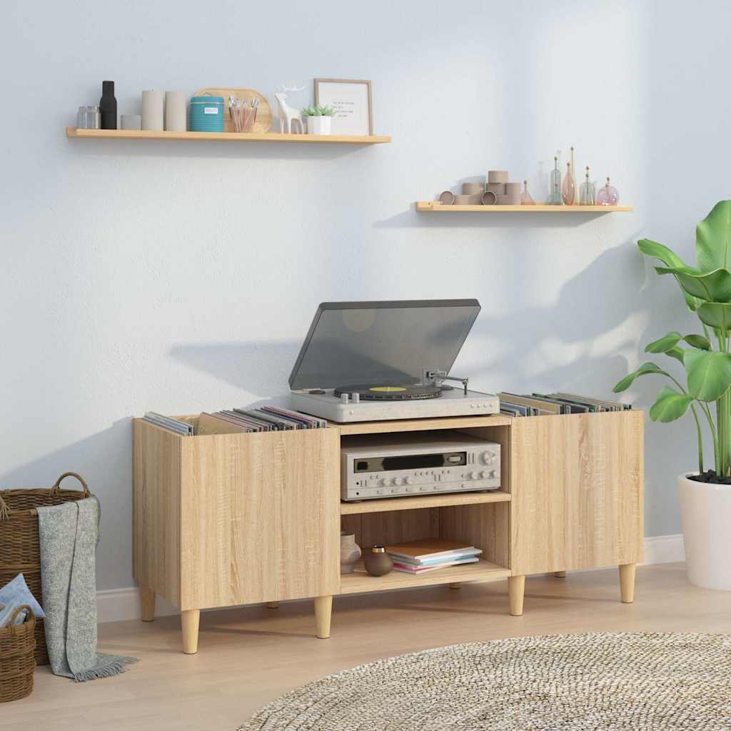 vidaXL Schallplattenschrank Sonoma-Eiche 121 x 38 x 48 cm Holzwerkstoff