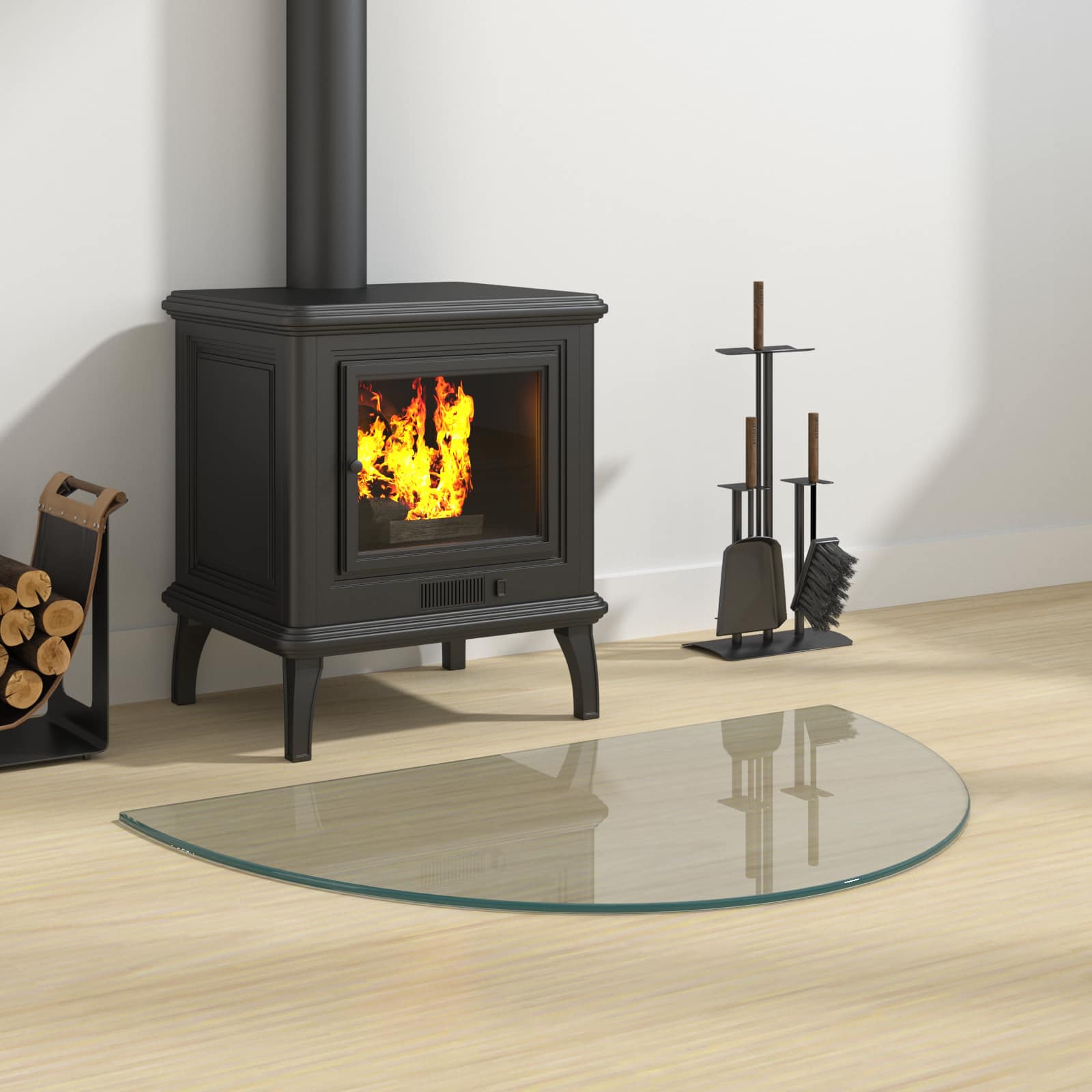 vidaXL Feuerstelle Glasplatte Transparent 800 x 500 mm Glas