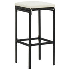 vidaXL 7-tlg. Gartenbar-Set mit Kissen Schwarz Poly Rattan