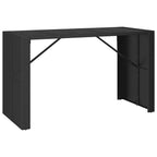 vidaXL 9-tlg. Gartenbar-Set mit Kissen Schwarz Poly Rattan