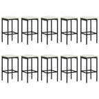 vidaXL 11-tlg. Gartenbar-Set mit Kissen Schwarz Poly Rattan